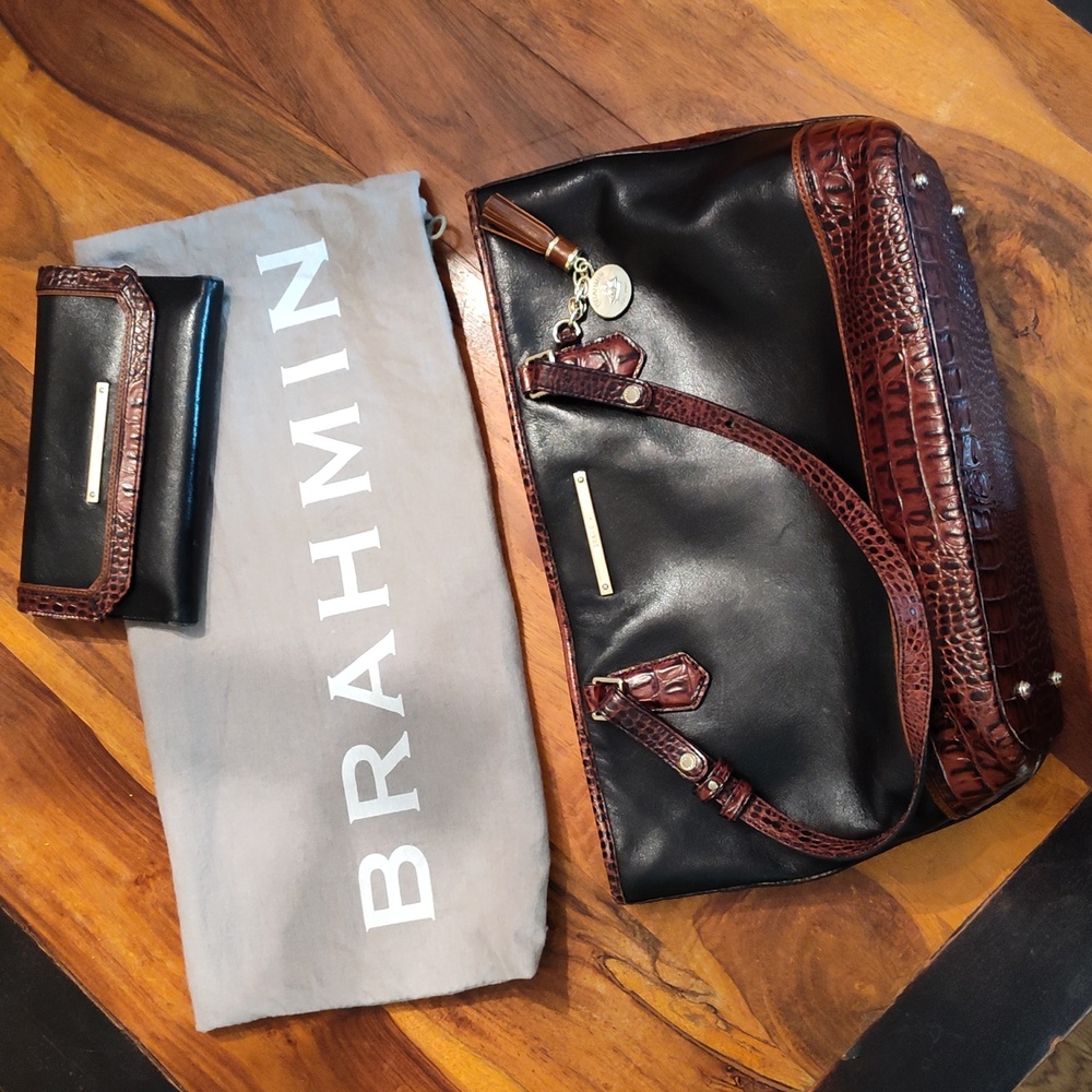 Brahmin handbag with matching wallet